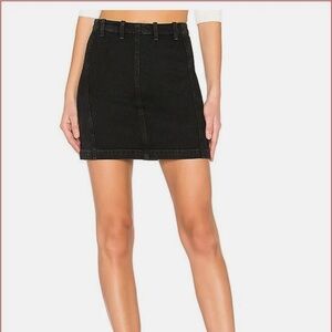 AGOLDE Black Washed Denim Skirt - Size 27